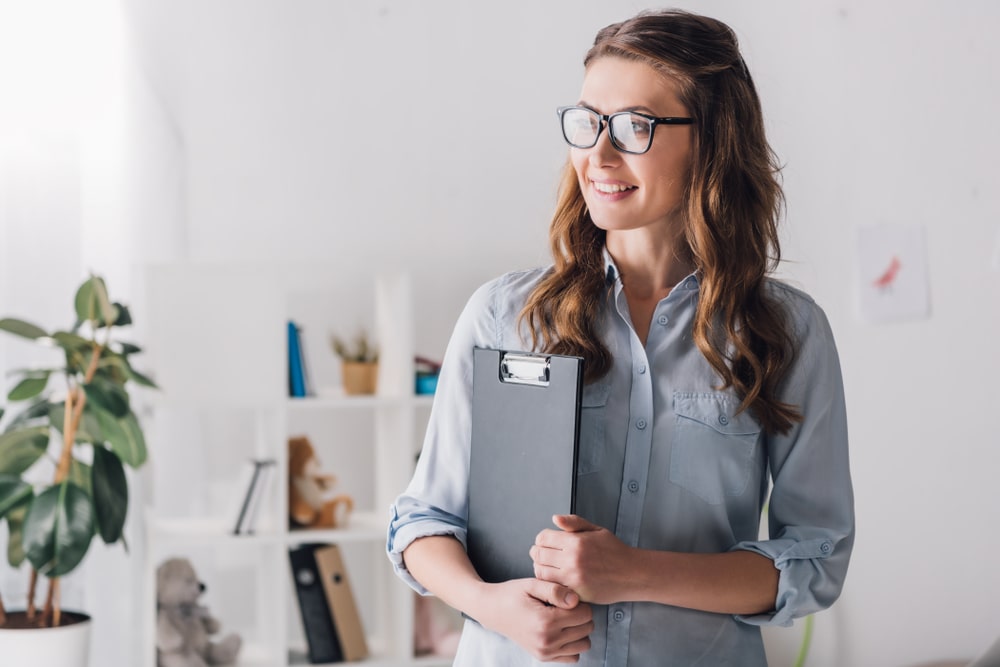 woman standing at work