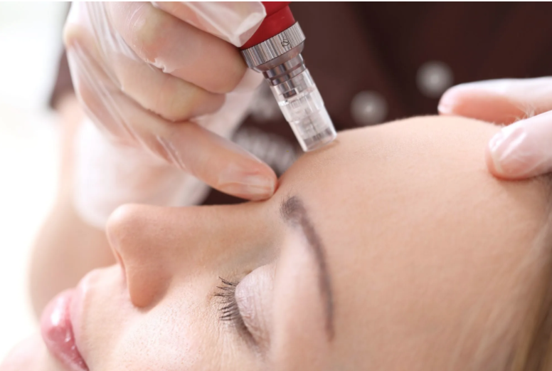 girl getting facial treatment