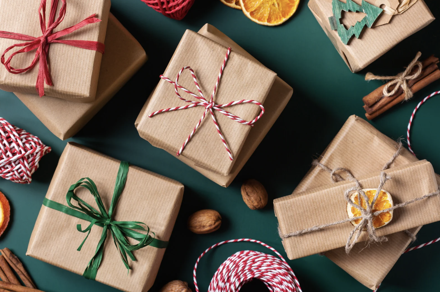 Wrapped gifts for the holiday season.