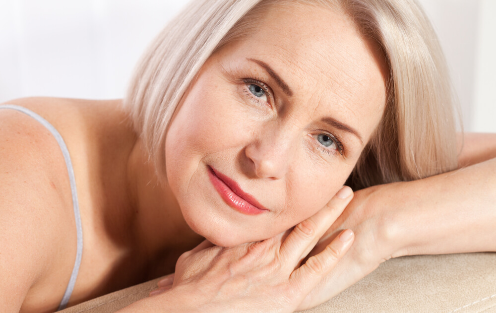 older woman with smooth skin after botox