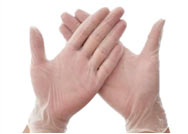 white/clear ppe gloves