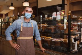 Brown ppe apron