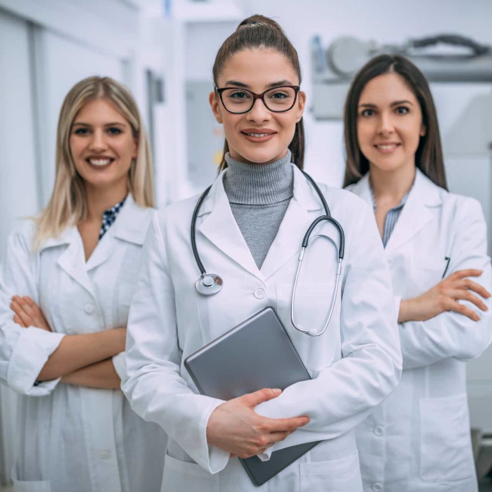 females medical team portrait