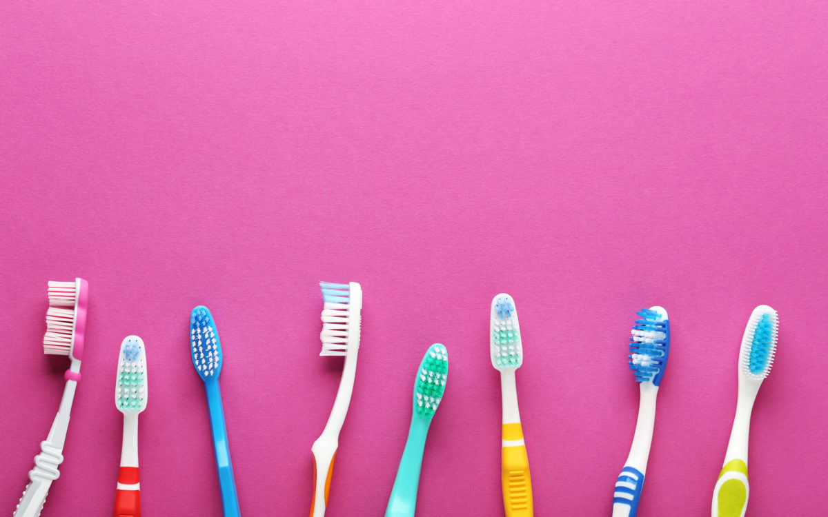 An assortment of toothbrushes
