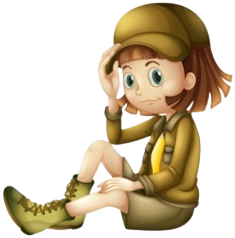 cartoon girl wearing safari costume