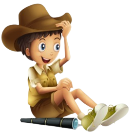 cartoon boy wearing safari costume