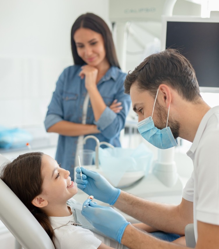 young kid having dental checkup