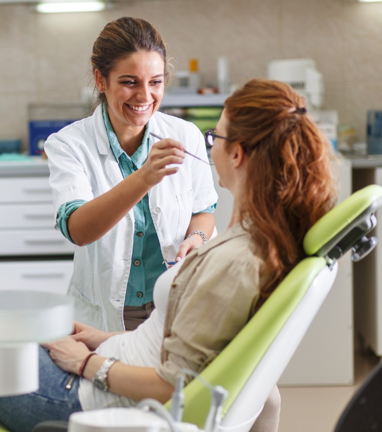 woman having dental checkup