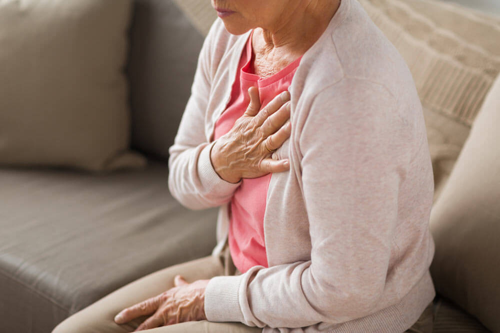 senior woman suffering from heartache