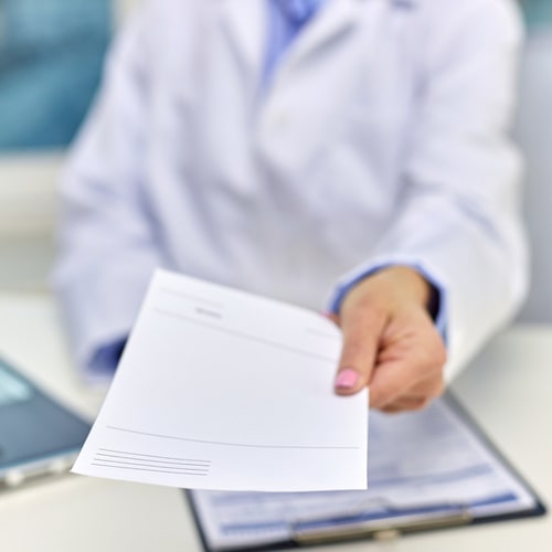 doctor with prescription