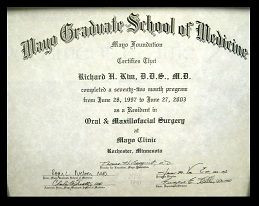 DR. RICHARD KIM Certificate