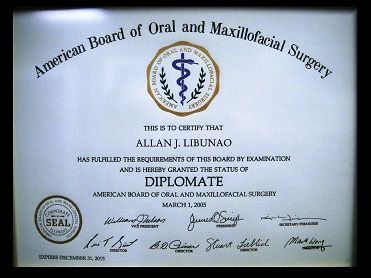 Dr. Allan Libuano ABOMS Certificate