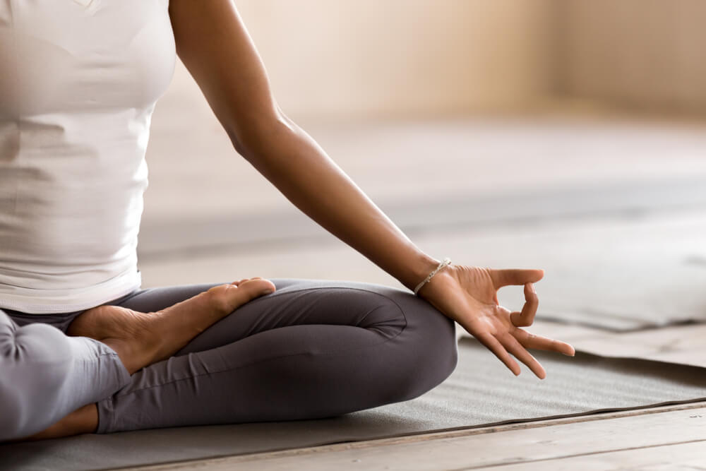 Yogi woman practicing yoga lesson