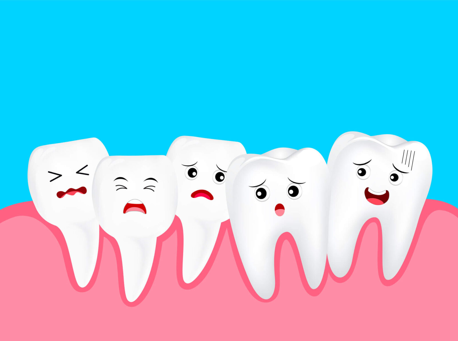 cartoon crowded teeth by dentist in Coral Springs