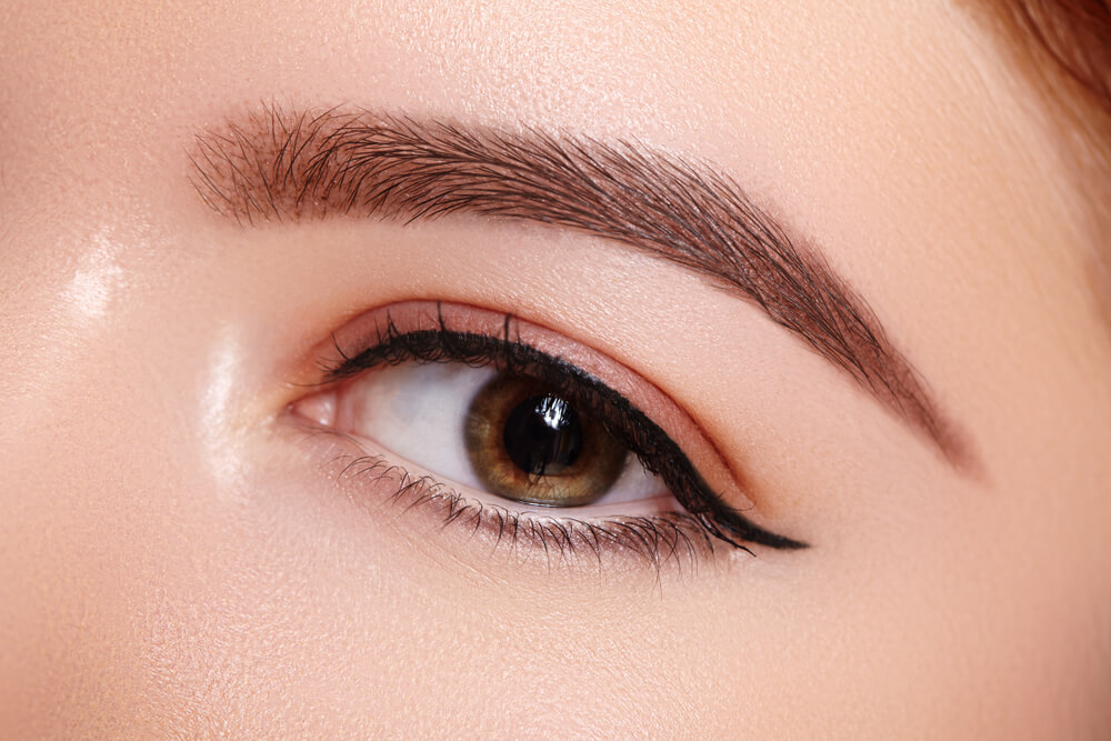 female eye with classic eyeliner makeup