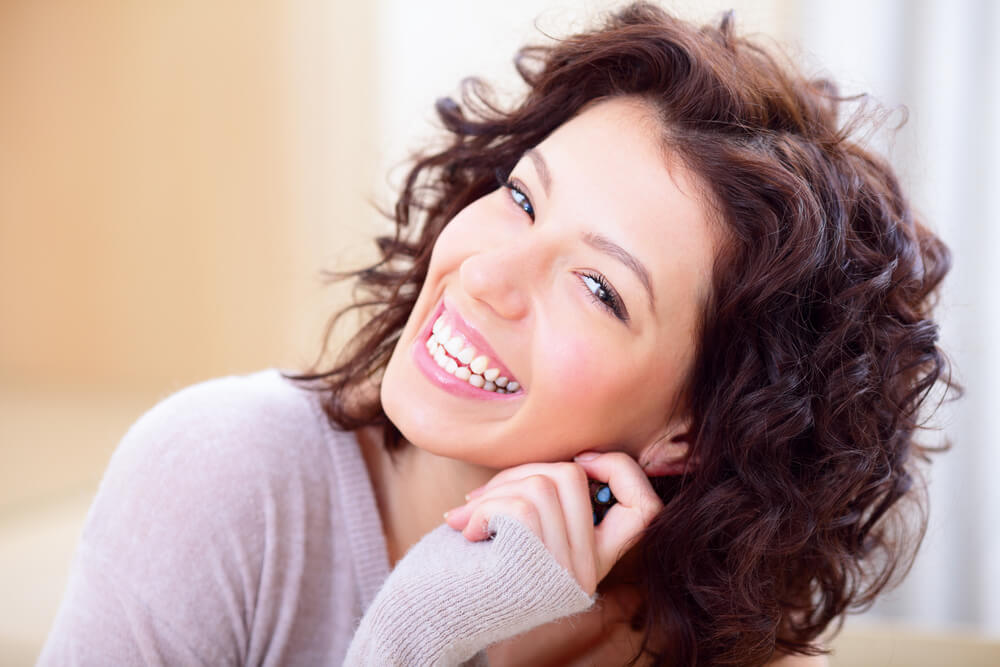 Very happy and cheerful young lady