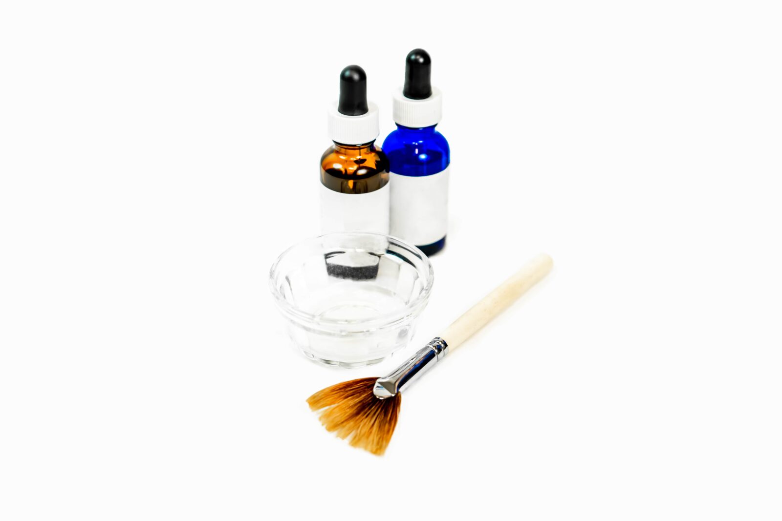 chemical peel jars and application brush