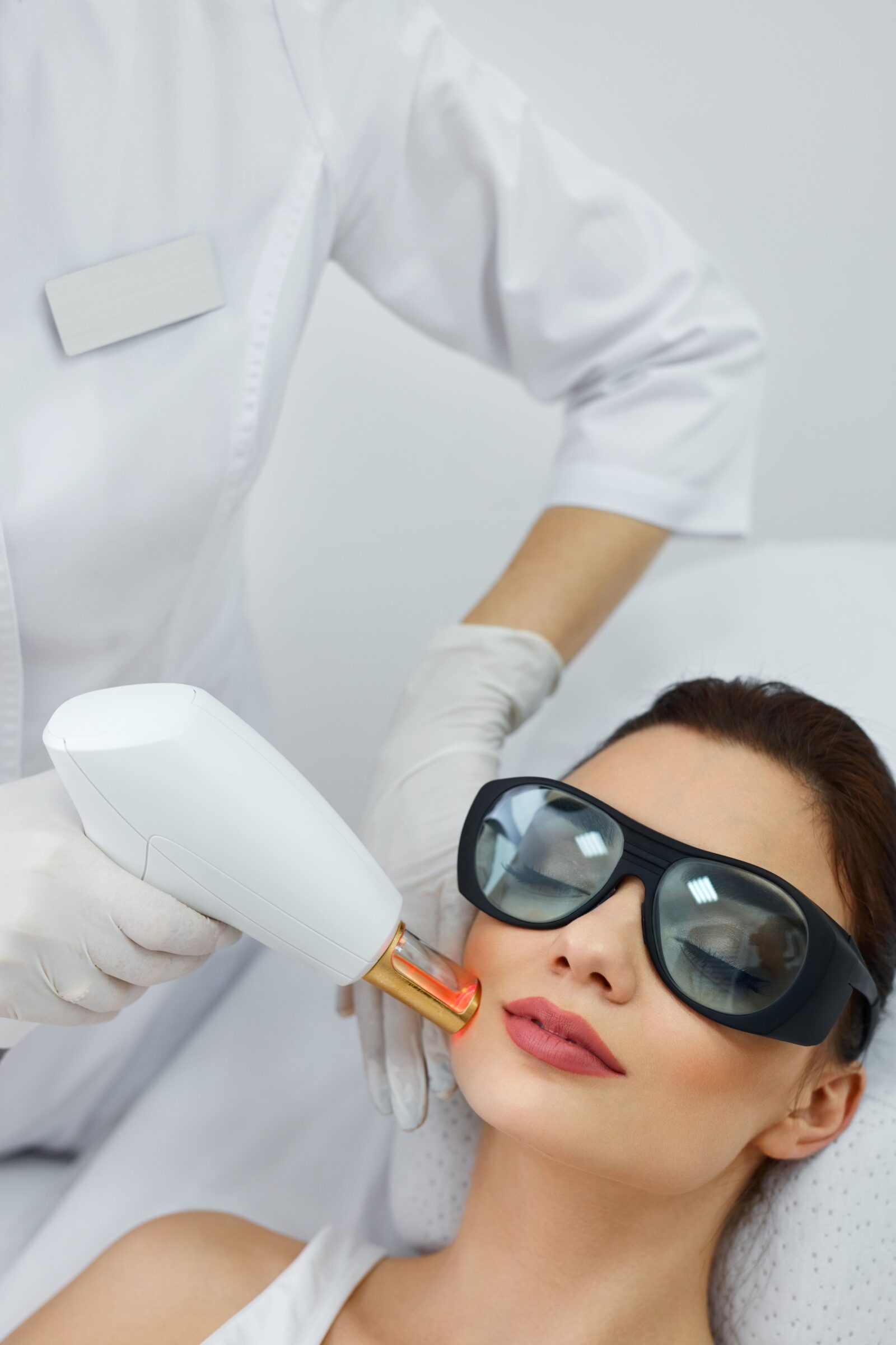 woman having laser skin treatment