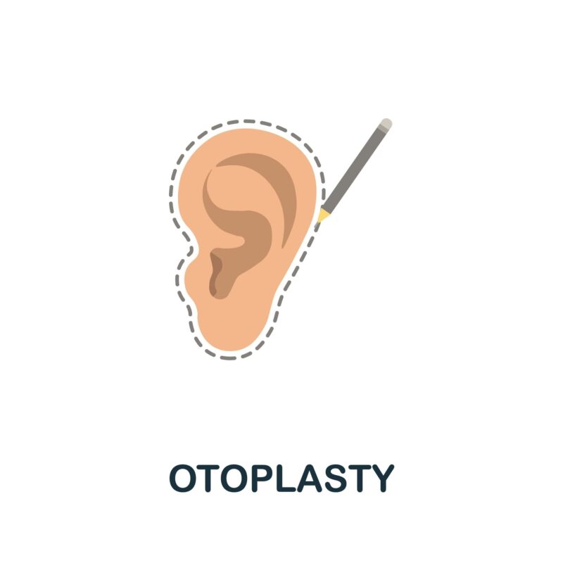 Otoplasty flat ear icon