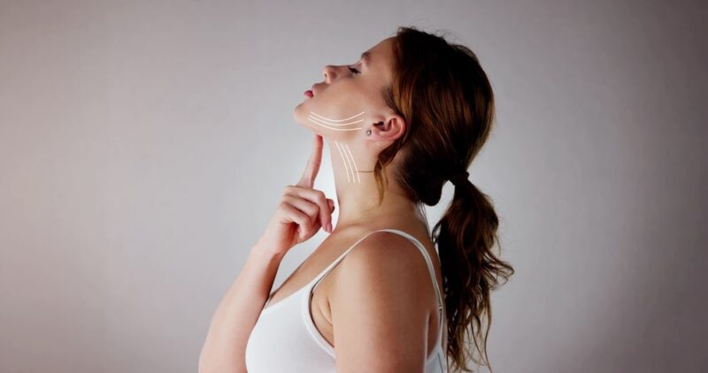 Woman Face Neck Lift And Aesthetic Surgery