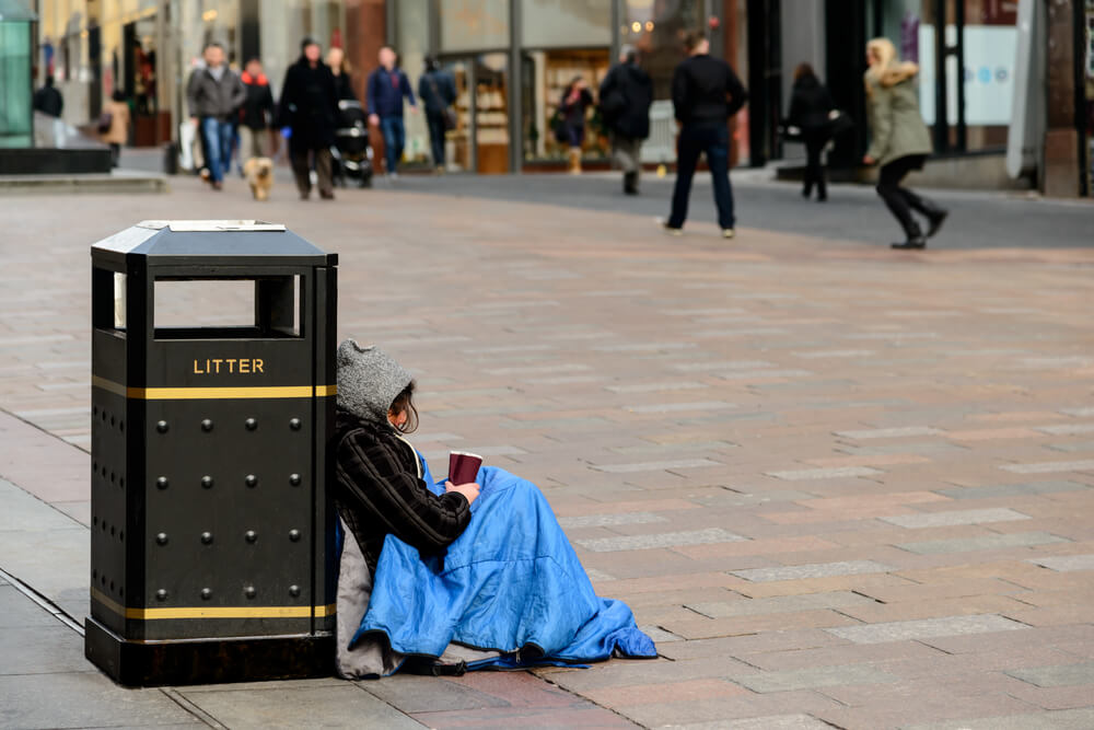 begging on a street