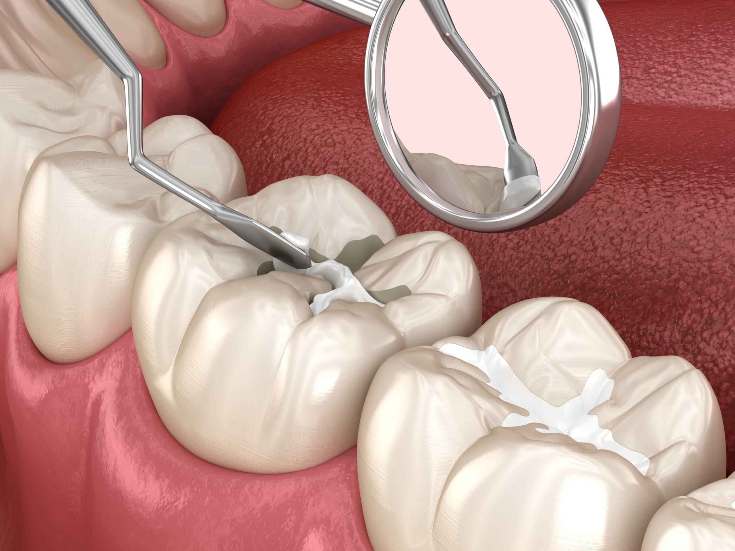 placing a composite filling