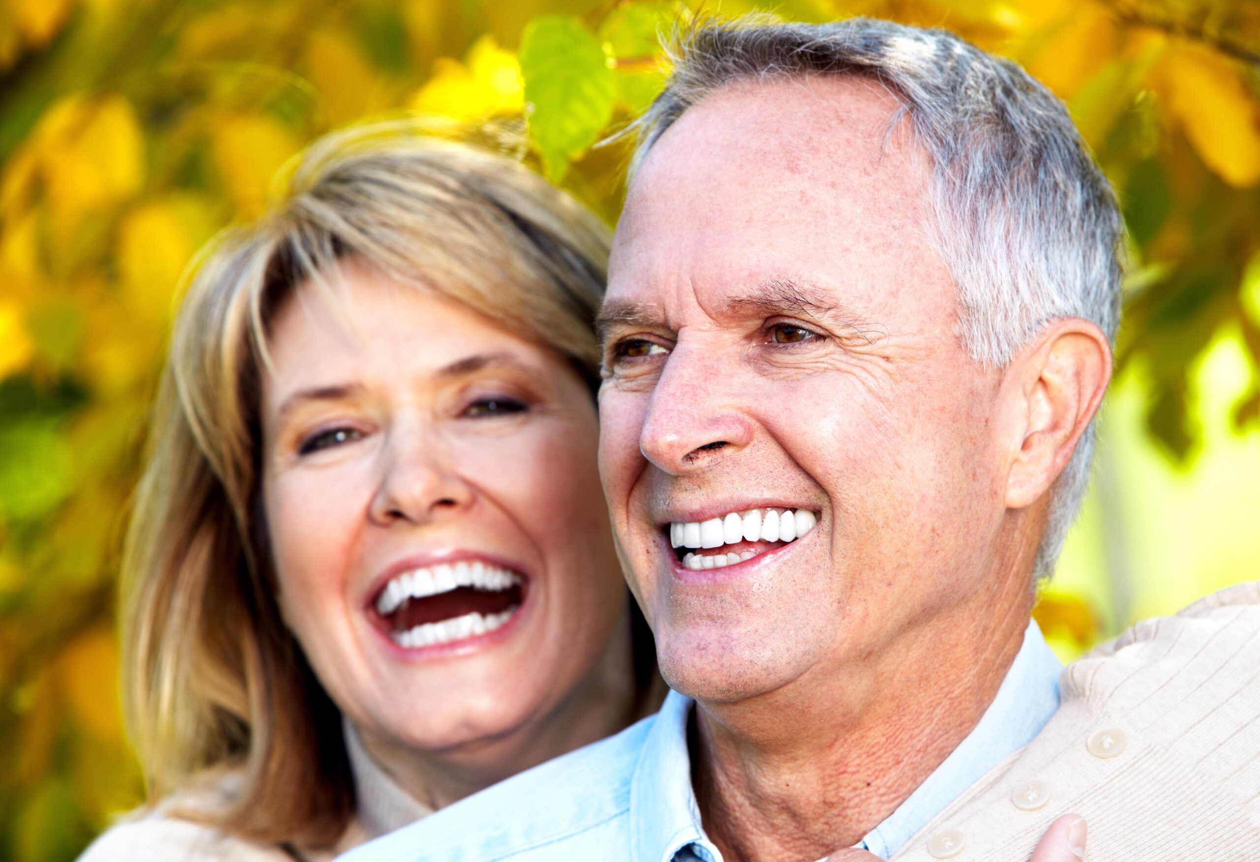 senior couple smiling