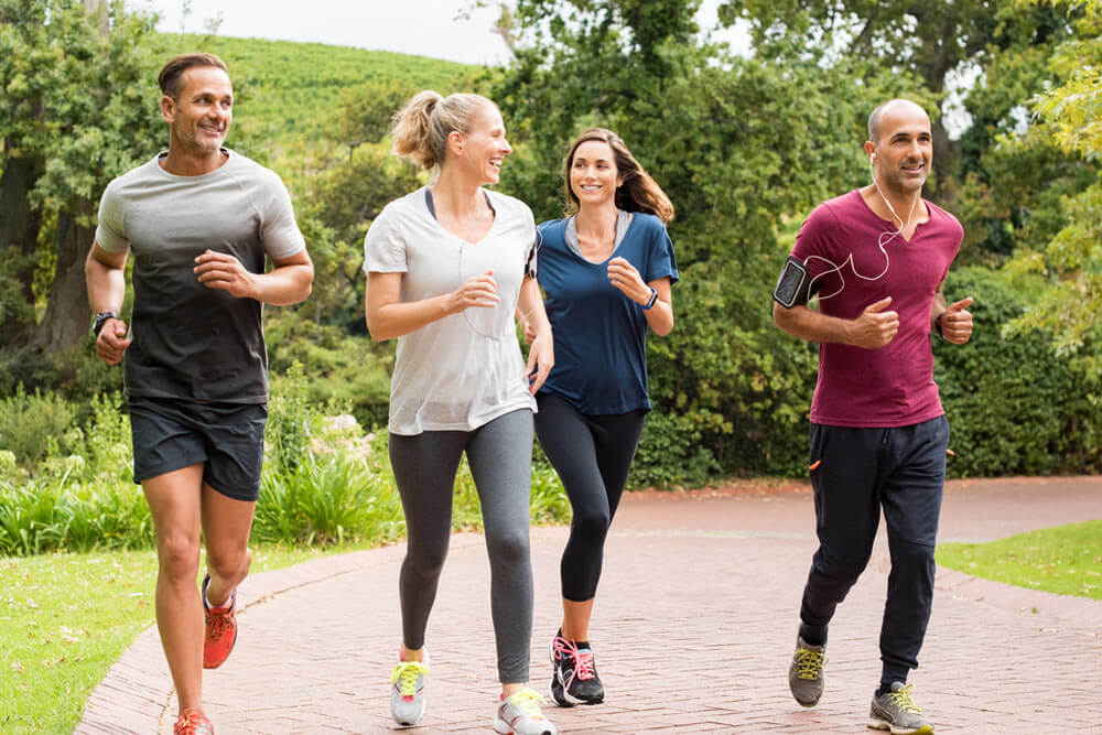 group of people jogging