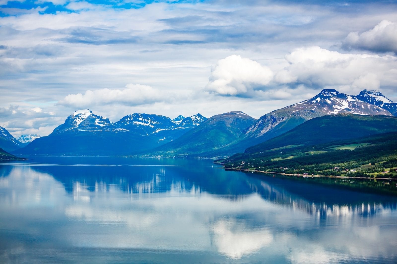 Ocean and mountains landscape