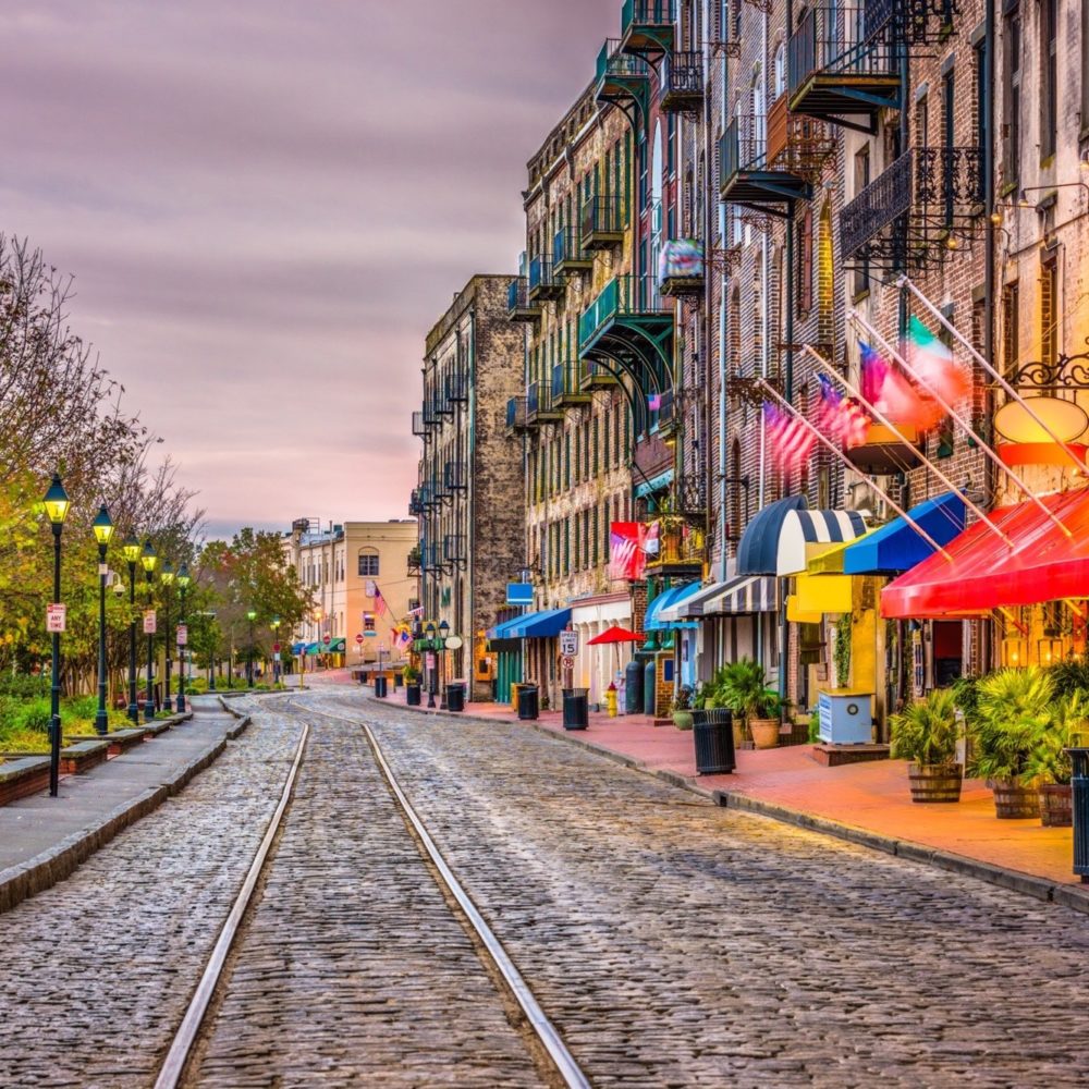 Downtown colorful shops