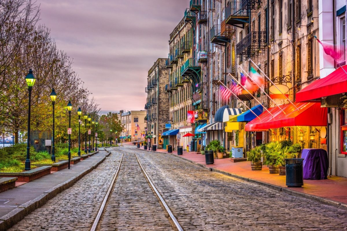 Downtown colorful shops