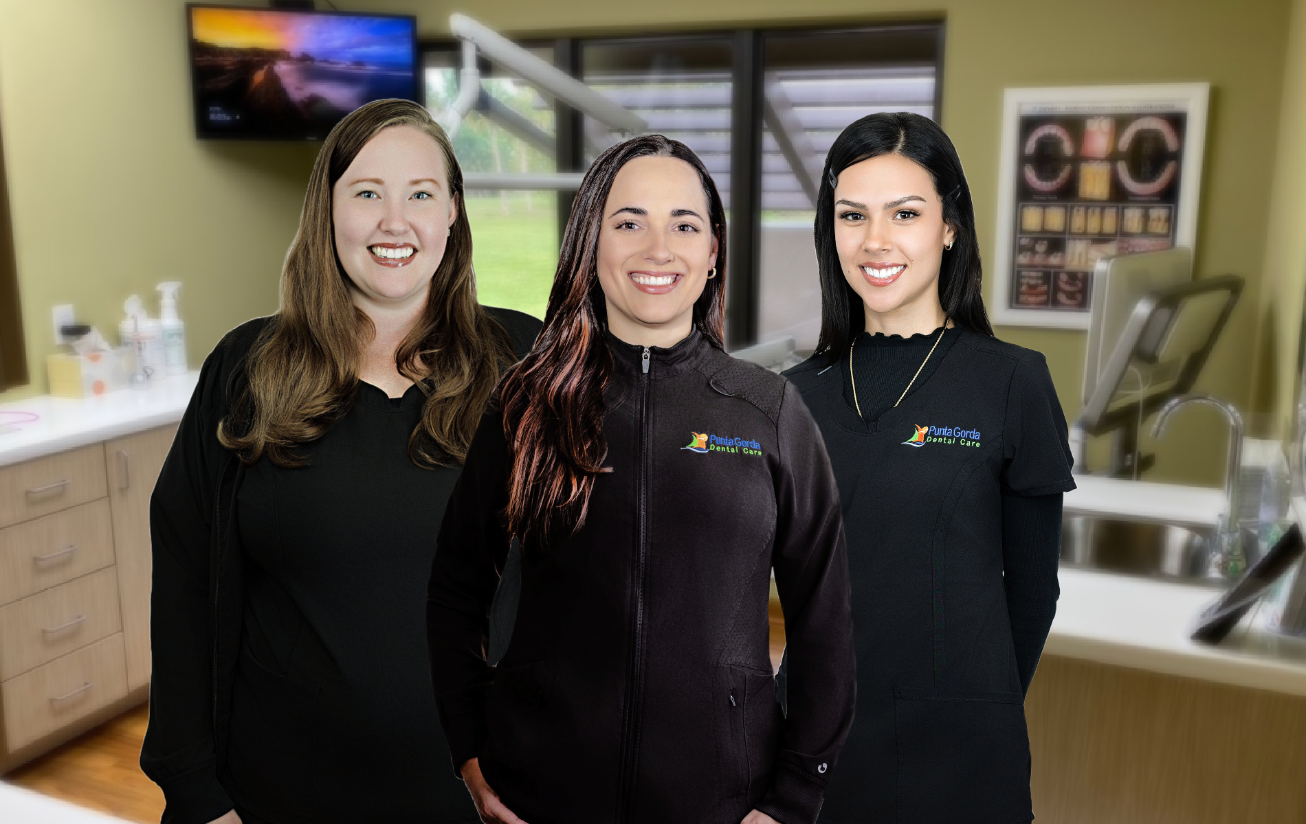 Dr. Melissa Marino and her Dental Assistants, Amanda and B