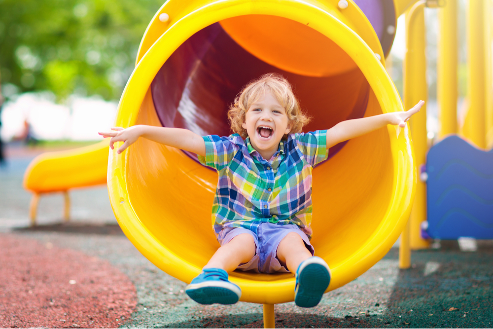 Child playing on outdoor playground