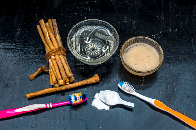 Close up of best and trusted home remedy for Tooth problems and yellow teeth