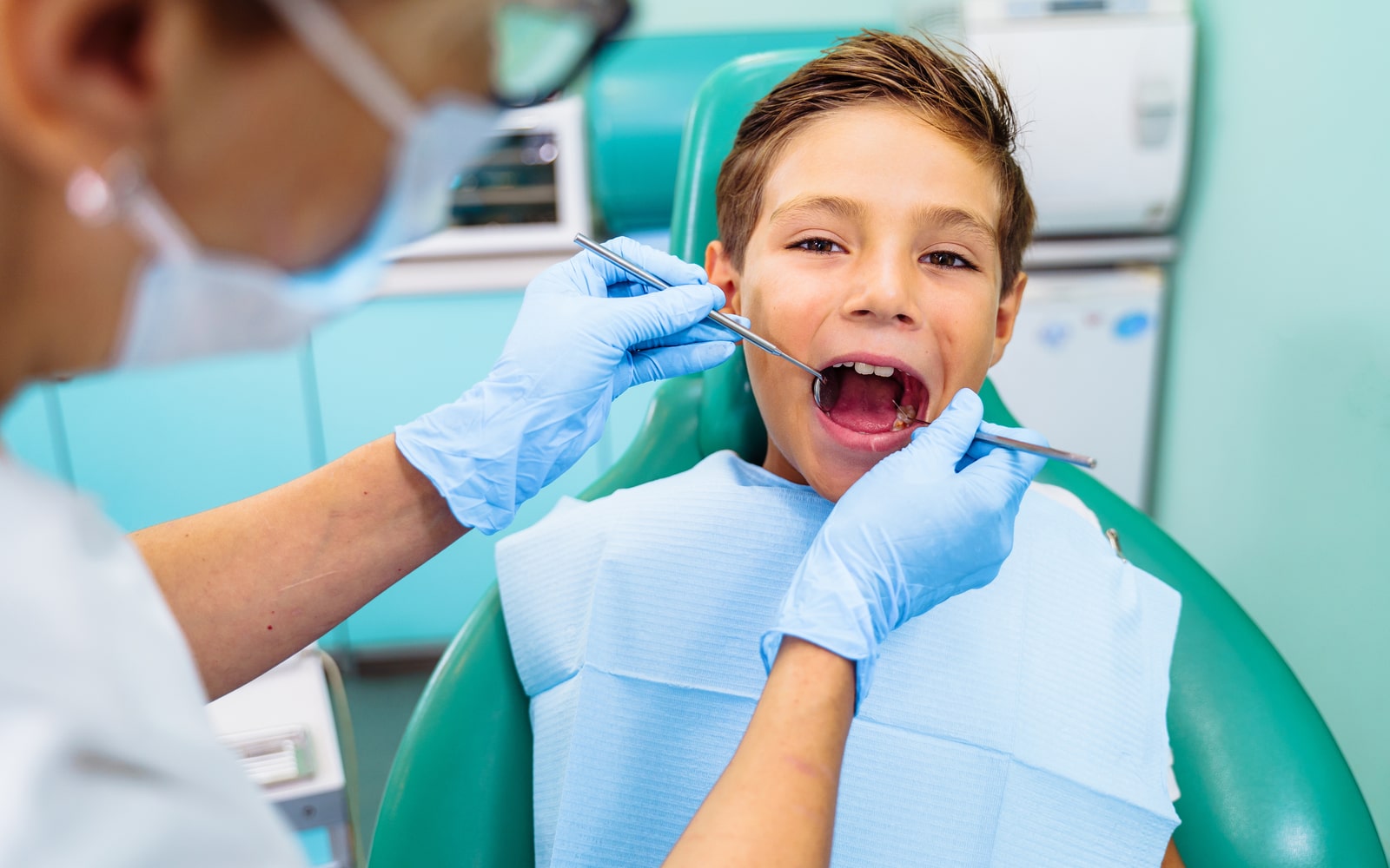 Child receiving dental care