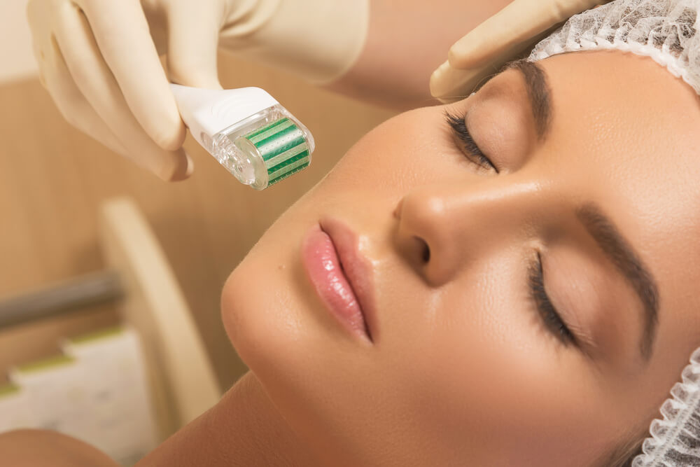 Beautiful woman in beauty salon during mesotherapy procedure