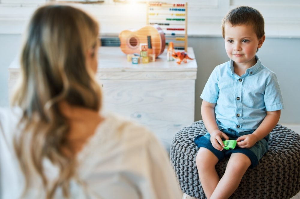 Woman,,Child,And,Psychology,With,Talking,For,Therapy,Consultation,,Development