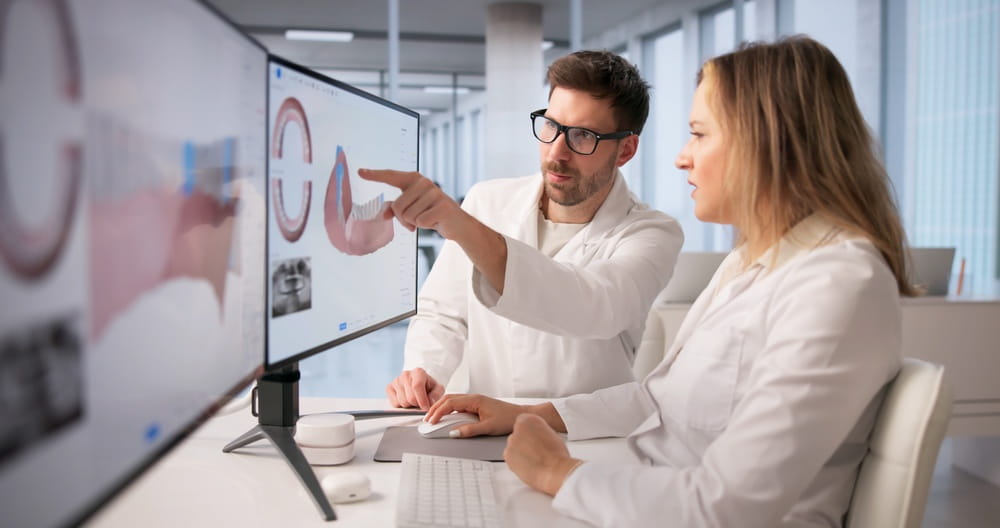 Dentist Conducts Detailed 3D Dental Scan On Patient Using Cutting-Edge Technology In Clinical Setting