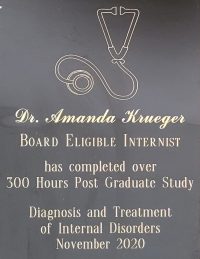 dr. amanda krueger. certificate