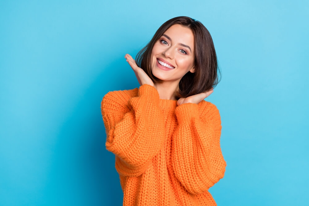 Woman with nice smile makeover