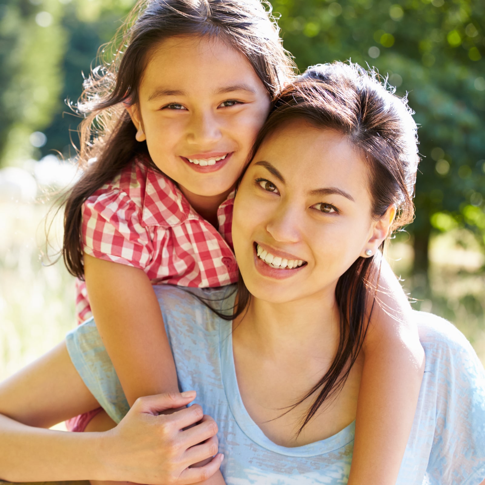 Mother And Daughter In Countryside