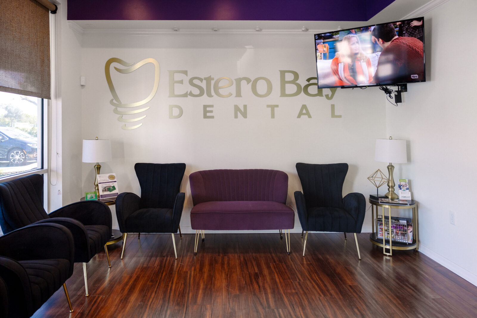 Comfortable, welcoming reception area at Estero Bay Dental