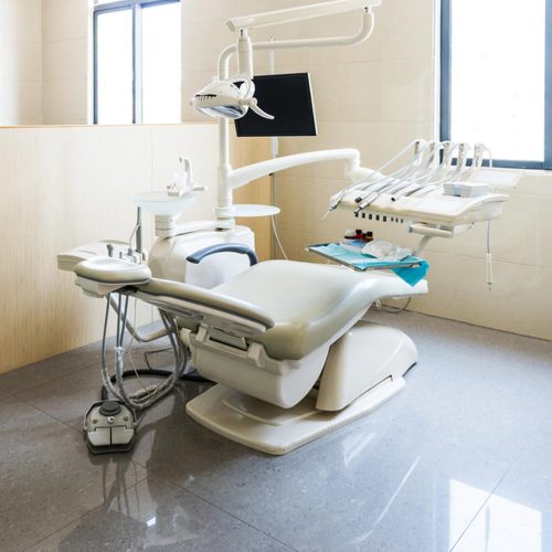 Modern dentistry office interior with tools and chair
