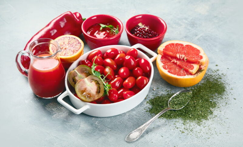 Foods Highest in Lycopene. Healthy food with antioxidants and vitamins