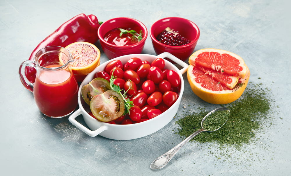 Foods Highest in Lycopene. Healthy food with antioxidants and vitamins