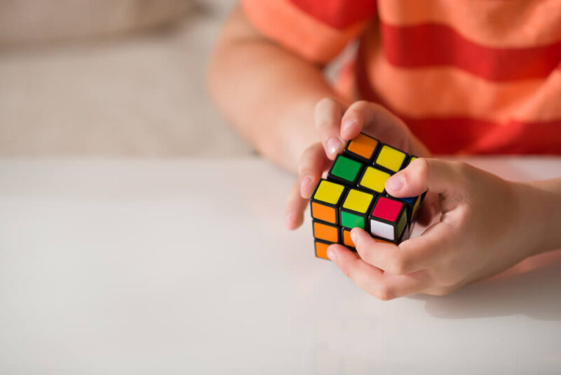 Rubik's cube in child's hands