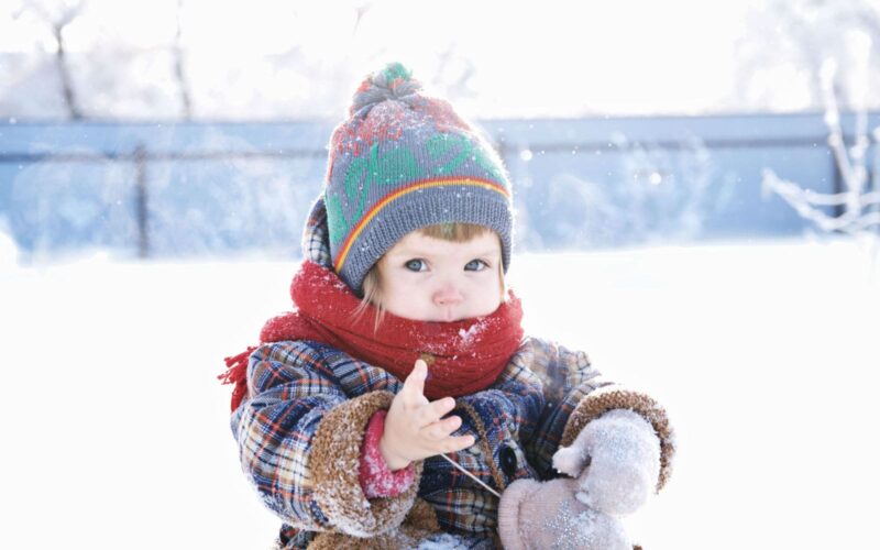 Child Out In Winter Snow