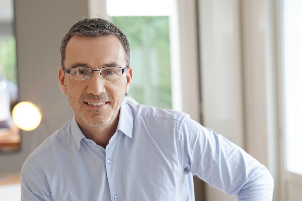 middle-aged man with eyeglasses