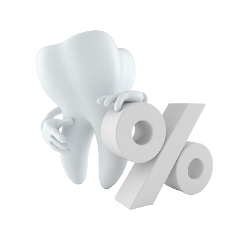 Tooth character with percent symbol