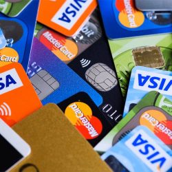 Bank payment cards, Visa and Mastercard, credit and debit